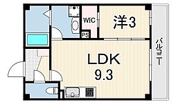 ルクス西宮北口 1LDKの間取図画像