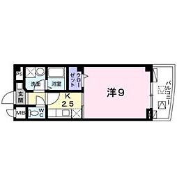 インプレスコート酒蔵通 1Kの間取図画像