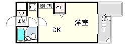 グラン・ピア上甲子園 ワンルームの間取図画像