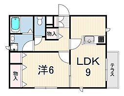 ラ・カーサ夙川 1LDKの間取図画像