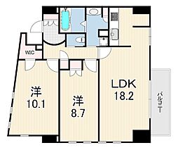 CrossSeason甲子園 2LDKの間取図画像