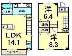 FLATOUTZB棟 2LDKの間取図画像