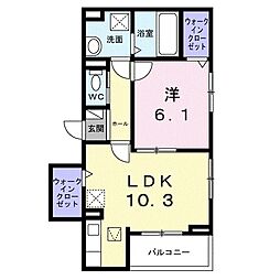 ルーチェ 1LDKの間取図画像