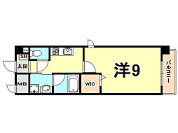サンステラ 1Kの間取図画像