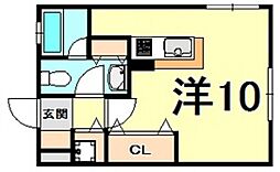 ブリストル ワンルームの間取図画像