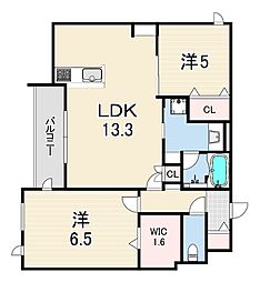 西宮市今津山中町マンション 2LDKの間取図画像
