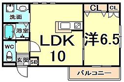 ソラリア一番町 1LDKの間取図画像