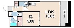 プレジオ西宮今津 1LDKの間取図画像