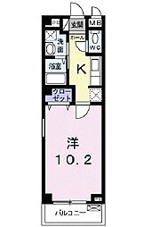 ウインザー越水 1Kの間取図画像