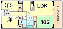 レキオ荒木 3LDKの間取図画像