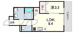 ジーメゾン泉が丘アクア 1LDKの間取図画像