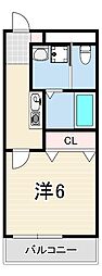 アルカディアマーユ 1Kの間取図画像