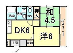 エスポワール 2DKの間取図画像