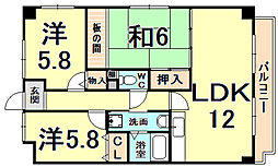 ソレアード門前 3LDKの間取図画像