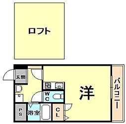 グラン・プラスシャトー ワンルームの間取図画像
