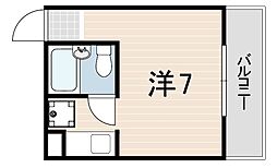 レジデンシア甲子園口 ワンルームの間取図画像