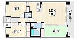 ディークラディア甲東園 3LDKの間取図画像