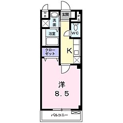 ガーラ鳴尾 1Kの間取図画像