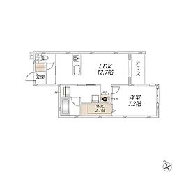 WING TOWA MAISON 1LDKの間取図画像