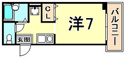 エトワール北口 ワンルームの間取図画像