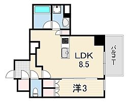 ジオエント阪神西宮 1LDKの間取図画像