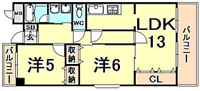 グランシャリオ西宮  ｜ 兵庫県西宮市高木西町（賃貸マンション2LDK・2階・60.94㎡） その2