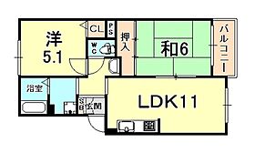 岡田山ハイツ　B棟  ｜ 兵庫県西宮市岡田山（賃貸アパート2LDK・1階・54.66㎡） その2