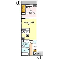 ヴェラブランカ 1LDKの間取図画像