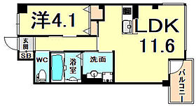 コスモスガーデン  ｜ 兵庫県西宮市越水町（賃貸マンション1LDK・4階・39.55㎡） その2