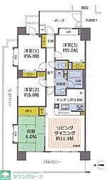 JR京浜東北・根岸線 川口駅 徒歩12分の賃貸マンション 5階4LDKの間取り