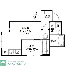 JR京浜東北・根岸線 南浦和駅 徒歩8分の賃貸アパート 1階1LDKの間取り