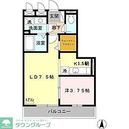 東武伊勢崎線 獨協大学前駅 バス15分 青柳消防署前下車 徒歩2分の賃貸アパート 2階1LDKの間取り