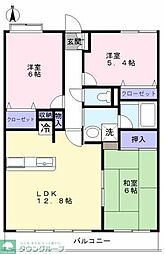 JR埼京線 与野本町駅 徒歩30分の賃貸マンション 5階3LDKの間取り