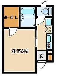 東武伊勢崎線 せんげん台駅 徒歩9分の賃貸アパート 1階1Kの間取り