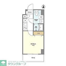 JR京浜東北・根岸線 蕨駅 徒歩3分の賃貸マンション 6階1Kの間取り