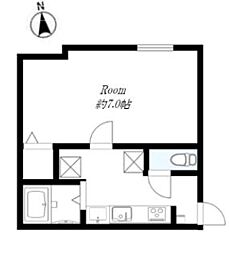 JR京浜東北・根岸線 西川口駅 徒歩4分の賃貸マンション 2階1Kの間取り