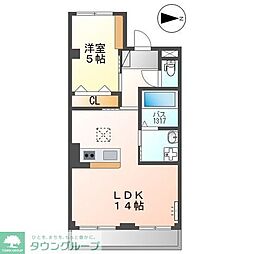 東武野田線 北大宮駅 徒歩17分の賃貸マンション 1階1LDKの間取り