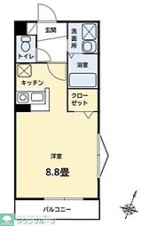 JR埼京線 南与野駅 徒歩20分の賃貸マンション 3階ワンルームの間取り