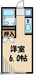 都営三田線 蓮根駅 徒歩12分の賃貸アパート 2階ワンルームの間取り