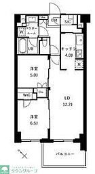 東武東上線 ときわ台駅 徒歩10分の賃貸マンション 3階2LDKの間取り