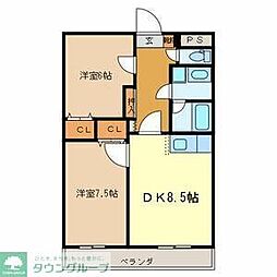 埼玉高速鉄道 戸塚安行駅 徒歩4分の賃貸マンション 1階2DKの間取り