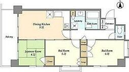 JR京浜東北・根岸線 浦和駅 徒歩12分の賃貸マンション 4階3DKの間取り