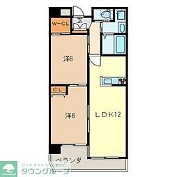 埼玉高速鉄道 南鳩ヶ谷駅 徒歩4分の賃貸マンション 4階2LDKの間取り