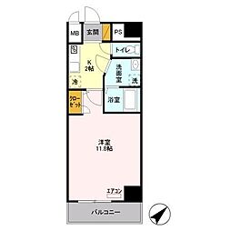 東武伊勢崎線 新越谷駅 徒歩2分の賃貸マンション 9階1Kの間取り