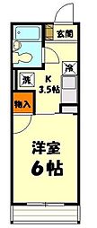 ドミトリー中浦和 1Kの間取図画像