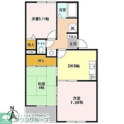 ボナール 3DKの間取図画像