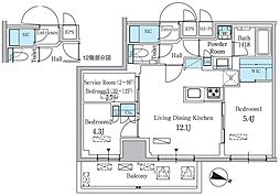 パークアクシス板橋本町ステーションゲート 3LDKの間取図画像