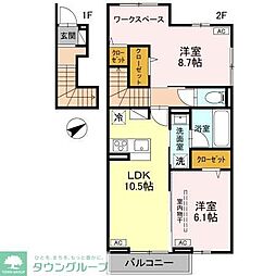 WisteriaIII 2LDKの間取図画像