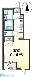 T-3テラス 1Kの間取図画像