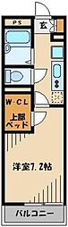 レオパレスバンリュ 1Kの間取図画像
